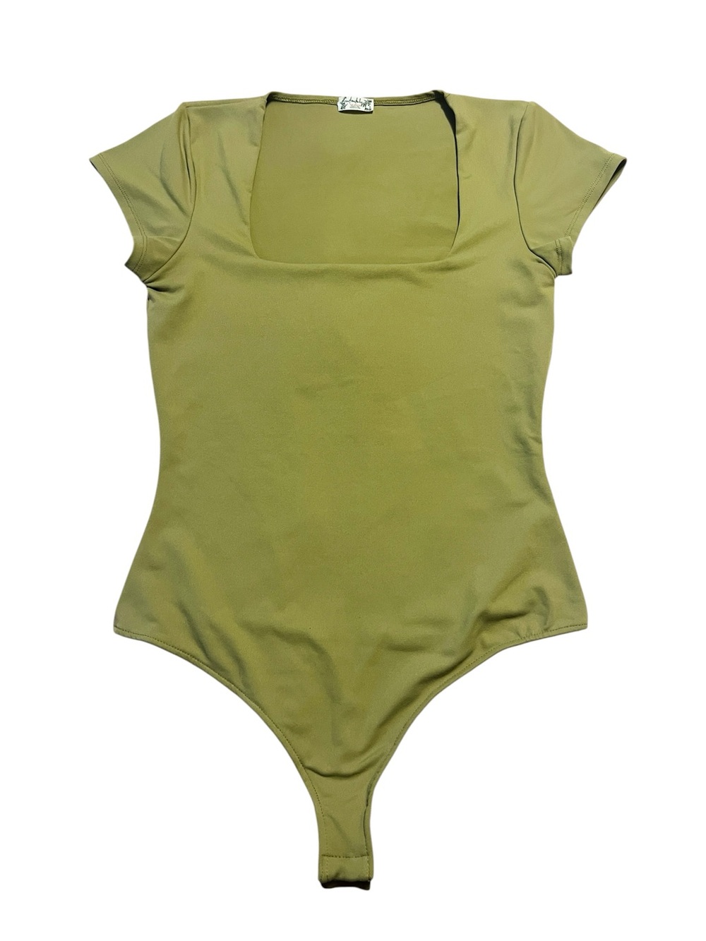 Free People Olive Green Square Neck Bodysuit M